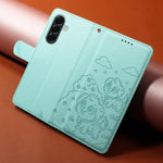Portafoglio in pelle con protezione RFID e ciondolo a forma di cuore in rilievo con cane., For Galaxy A57 5G, For Galaxy A37 5G, For Galaxy A27 5G, For Galaxy A16 / A26 / A17