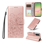 Portafoglio in pelle con protezione RFID e ciondolo a forma di cuore in rilievo con cane., For Galaxy A57 5G, For Galaxy A37 5G, For Galaxy A27 5G, For Galaxy A16 / A26 / A17
