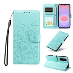 Portafoglio in pelle con protezione RFID e ciondolo a forma di cuore in rilievo con cane., For Galaxy A57 5G, For Galaxy A37 5G, For Galaxy A27 5G, For Galaxy A16 / A26 / A17