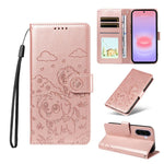 Portafoglio in pelle con protezione RFID e ciondolo a forma di cuore in rilievo con cane., For Galaxy A57 5G, For Galaxy A37 5G, For Galaxy A27 5G, For Galaxy A16 / A26 / A17