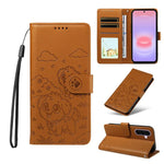 Portafoglio in pelle con protezione RFID e ciondolo a forma di cuore in rilievo con cane., For Galaxy A57 5G, For Galaxy A37 5G, For Galaxy A27 5G, For Galaxy A16 / A26 / A17