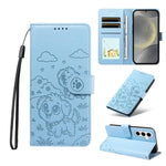 Portafoglio in pelle con protezione RFID e ciondolo a forma di cuore in rilievo con cane., For Galaxy S24 / S25 5G, For Galaxy S24+ / S25+ 5G, For Galaxy S25 Ultra 5G, For Galaxy S24 FE 5G