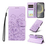 Portafoglio in pelle con protezione RFID e ciondolo a forma di cuore in rilievo con cane., For Galaxy S24 / S25 5G, For Galaxy S24+ / S25+ 5G, For Galaxy S25 Ultra 5G, For Galaxy S24 FE 5G