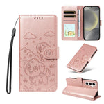 Portafoglio in pelle con protezione RFID e ciondolo a forma di cuore in rilievo con cane., For Galaxy S24 / S25 5G, For Galaxy S24+ / S25+ 5G, For Galaxy S25 Ultra 5G, For Galaxy S24 FE 5G