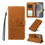 Portafoglio in pelle con protezione RFID e ciondolo a forma di cuore in rilievo con cane., For Galaxy S24 / S25 5G, For Galaxy S24+ / S25+ 5G, For Galaxy S25 Ultra 5G, For Galaxy S24 FE 5G