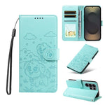Portafoglio in pelle con protezione RFID e ciondolo a forma di cuore in rilievo con cane., For Galaxy S24 / S25 5G, For Galaxy S24+ / S25+ 5G, For Galaxy S25 Ultra 5G, For Galaxy S24 FE 5G
