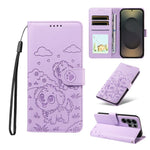 Portafoglio in pelle con protezione RFID e ciondolo a forma di cuore in rilievo con cane., For Galaxy S24 / S25 5G, For Galaxy S24+ / S25+ 5G, For Galaxy S25 Ultra 5G, For Galaxy S24 FE 5G