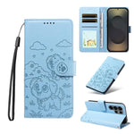 Portafoglio in pelle con protezione RFID e ciondolo a forma di cuore in rilievo con cane., For Galaxy S24 / S25 5G, For Galaxy S24+ / S25+ 5G, For Galaxy S25 Ultra 5G, For Galaxy S24 FE 5G