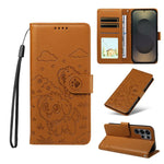 Portafoglio in pelle con protezione RFID e ciondolo a forma di cuore in rilievo con cane., For Galaxy S24 / S25 5G, For Galaxy S24+ / S25+ 5G, For Galaxy S25 Ultra 5G, For Galaxy S24 FE 5G