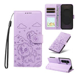 Portafoglio in pelle con protezione RFID e ciondolo a forma di cuore in rilievo con cane., For Galaxy S26 FE 5G, For Galaxy S26+ 5G, For Galaxy S25 FE 5G, For Galaxy S25 Edge 5G