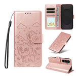 Portafoglio in pelle con protezione RFID e ciondolo a forma di cuore in rilievo con cane., For Galaxy S26 FE 5G, For Galaxy S26+ 5G, For Galaxy S25 FE 5G, For Galaxy S25 Edge 5G