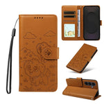 Portafoglio in pelle con protezione RFID e ciondolo a forma di cuore in rilievo con cane., For Galaxy S26 FE 5G, For Galaxy S26+ 5G, For Galaxy S25 FE 5G, For Galaxy S25 Edge 5G