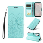 Portafoglio in pelle con protezione RFID e ciondolo a forma di cuore in rilievo con cane., For Galaxy S26 FE 5G, For Galaxy S26+ 5G, For Galaxy S25 FE 5G, For Galaxy S25 Edge 5G