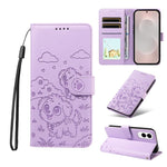 Portafoglio in pelle con protezione RFID e ciondolo a forma di cuore in rilievo con cane., For Galaxy S26 FE 5G, For Galaxy S26+ 5G, For Galaxy S25 FE 5G, For Galaxy S25 Edge 5G