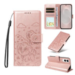 Portafoglio in pelle con protezione RFID e ciondolo a forma di cuore in rilievo con cane., For Galaxy S26 FE 5G, For Galaxy S26+ 5G, For Galaxy S25 FE 5G, For Galaxy S25 Edge 5G