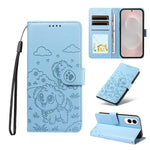 Portafoglio in pelle con protezione RFID e ciondolo a forma di cuore in rilievo con cane., For Galaxy S26 FE 5G, For Galaxy S26+ 5G, For Galaxy S25 FE 5G, For Galaxy S25 Edge 5G