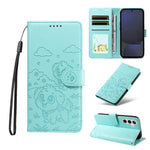Portafoglio in pelle con protezione RFID e ciondolo a forma di cuore in rilievo con cane., For Galaxy S24 / S25 5G, For Galaxy S24+ / S25+ 5G, For Galaxy S25 Ultra 5G, For Galaxy S24 FE 5G