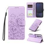 Portafoglio in pelle con protezione RFID e ciondolo a forma di cuore in rilievo con cane., For Galaxy S24 / S25 5G, For Galaxy S24+ / S25+ 5G, For Galaxy S25 Ultra 5G, For Galaxy S24 FE 5G
