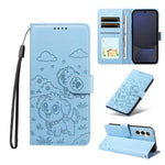 Portafoglio in pelle con protezione RFID e ciondolo a forma di cuore in rilievo con cane., For Galaxy S24 / S25 5G, For Galaxy S24+ / S25+ 5G, For Galaxy S25 Ultra 5G, For Galaxy S24 FE 5G