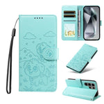 Portafoglio in pelle con protezione RFID e ciondolo a forma di cuore in rilievo con cane., For Galaxy S24 Ultra 5G, For Galaxy S23 FE 5G, For Galaxy S23 Ultra 5G, For Galaxy S23+ 5G