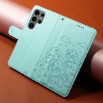 Portafoglio in pelle con protezione RFID e ciondolo a forma di cuore in rilievo con cane., For Galaxy S24 Ultra 5G, For Galaxy S23 FE 5G, For Galaxy S23 Ultra 5G, For Galaxy S23+ 5G