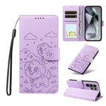Portafoglio in pelle con protezione RFID e ciondolo a forma di cuore in rilievo con cane., For Galaxy S24 Ultra 5G, For Galaxy S23 FE 5G, For Galaxy S23 Ultra 5G, For Galaxy S23+ 5G