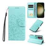 Portafoglio in pelle con protezione RFID e ciondolo a forma di cuore in rilievo con cane., For Galaxy S24 Ultra 5G, For Galaxy S23 FE 5G, For Galaxy S23 Ultra 5G, For Galaxy S23+ 5G