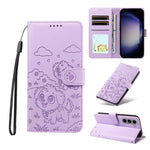 Portafoglio in pelle con protezione RFID e ciondolo a forma di cuore in rilievo con cane., For Galaxy S24 Ultra 5G, For Galaxy S23 FE 5G, For Galaxy S23 Ultra 5G, For Galaxy S23+ 5G