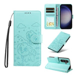 Portafoglio in pelle con protezione RFID e ciondolo a forma di cuore in rilievo con cane., For Galaxy S24 Ultra 5G, For Galaxy S23 FE 5G, For Galaxy S23 Ultra 5G, For Galaxy S23+ 5G