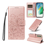 Portafoglio in pelle con protezione RFID e ciondolo a forma di cuore in rilievo con cane., For Galaxy S23 5G, For Galaxy S20 FE, For Galaxy S21 FE 5G