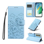 Portafoglio in pelle con protezione RFID e ciondolo a forma di cuore in rilievo con cane., For Galaxy S23 5G, For Galaxy S20 FE, For Galaxy S21 FE 5G