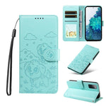 Portafoglio in pelle con protezione RFID e ciondolo a forma di cuore in rilievo con cane., For Galaxy S23 5G, For Galaxy S20 FE, For Galaxy S21 FE 5G