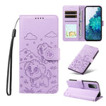 Portafoglio in pelle con protezione RFID e ciondolo a forma di cuore in rilievo con cane., For Galaxy S23 5G, For Galaxy S20 FE, For Galaxy S21 FE 5G