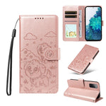 Portafoglio in pelle con protezione RFID e ciondolo a forma di cuore in rilievo con cane., For Galaxy S23 5G, For Galaxy S20 FE, For Galaxy S21 FE 5G