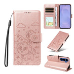 Portafoglio in pelle con protezione RFID e ciondolo a forma di cuore in rilievo con cane., For Galaxy S26 FE 5G, For Galaxy S26+ 5G, For Galaxy S25 FE 5G, For Galaxy S25 Edge 5G