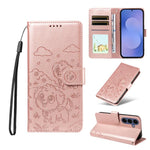 Portafoglio in pelle con protezione RFID e ciondolo a forma di cuore in rilievo con cane., For Galaxy S26 FE 5G, For Galaxy S26+ 5G, For Galaxy S25 FE 5G, For Galaxy S25 Edge 5G