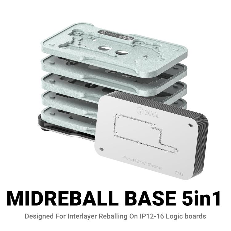 2UUL BH13 Midreball Base Logic Board BGA Reballing Platform Set per iPhone 12-16 Pro Max, 2UUL BH13