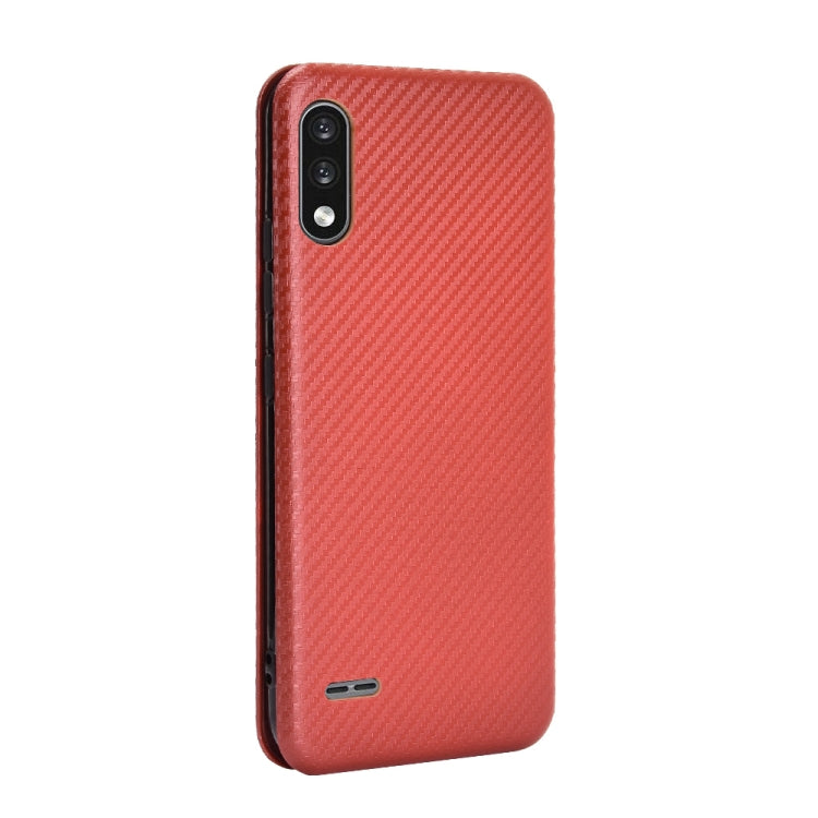 Struttura in fibra di carbonio Flip orizzontale magnetico Custodia in pelle TPU + PC + PU con slot per schede, For LG K22, For OPPO F17 Pro / A93 / Reno4 Lite, For Fujitsu F-42A / F-01L, For Motorola Moto G9 Plus