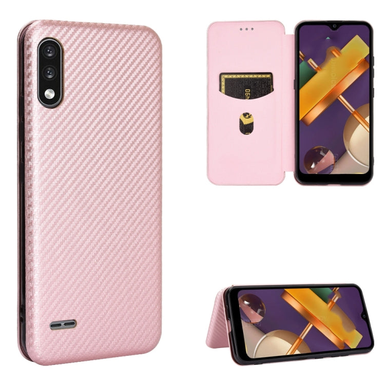 Struttura in fibra di carbonio Flip orizzontale magnetico Custodia in pelle TPU + PC + PU con slot per schede, For LG K22, For OPPO F17 Pro / A93 / Reno4 Lite, For Fujitsu F-42A / F-01L, For Motorola Moto G9 Plus