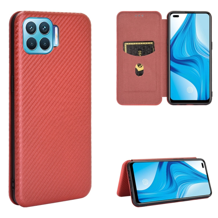 Struttura in fibra di carbonio Flip orizzontale magnetico Custodia in pelle TPU + PC + PU con slot per schede, For LG K22, For OPPO F17 Pro / A93 / Reno4 Lite, For Fujitsu F-42A / F-01L, For Motorola Moto G9 Plus