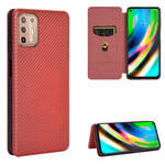 Struttura in fibra di carbonio Flip orizzontale magnetico Custodia in pelle TPU + PC + PU con slot per schede, For LG K22, For OPPO F17 Pro / A93 / Reno4 Lite, For Fujitsu F-42A / F-01L, For Motorola Moto G9 Plus