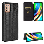 Struttura in fibra di carbonio Flip orizzontale magnetico Custodia in pelle TPU + PC + PU con slot per schede, For LG K22, For OPPO F17 Pro / A93 / Reno4 Lite, For Fujitsu F-42A / F-01L, For Motorola Moto G9 Plus