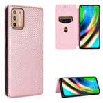 Struttura in fibra di carbonio Flip orizzontale magnetico Custodia in pelle TPU + PC + PU con slot per schede, For LG K22, For OPPO F17 Pro / A93 / Reno4 Lite, For Fujitsu F-42A / F-01L, For Motorola Moto G9 Plus