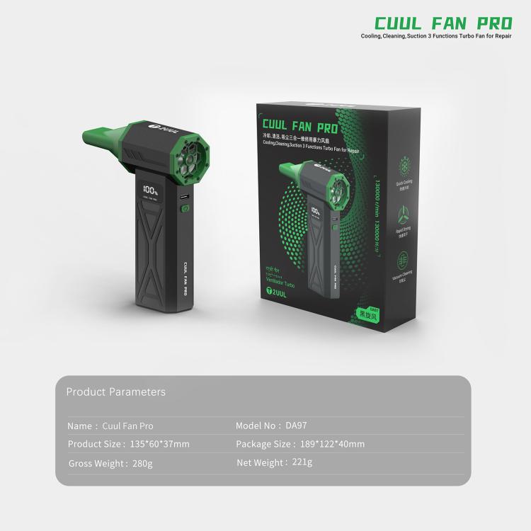 2UUL DA97 Cuul Fan Pro Raffreddamento + Pulizia + Aspirazione 3 in 1 Turbo Fan, 2UUL DA97