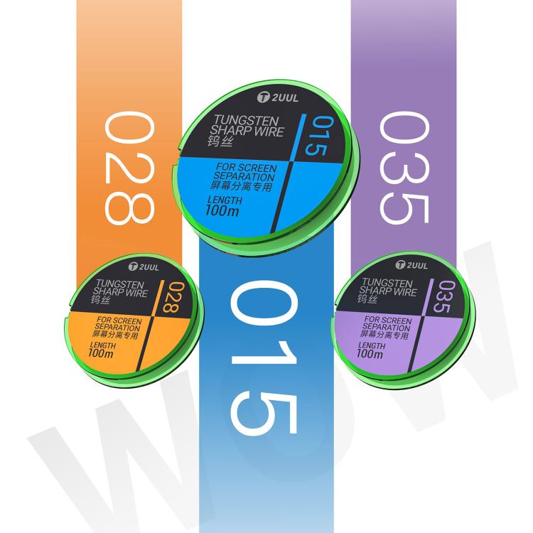 2UUL WS-015 Filo diamantato affilato in tungsteno da 0,015 mm, 100 m, 2UUL WS-015