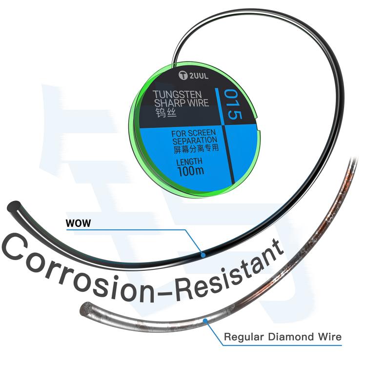 2UUL WS-015 Filo diamantato affilato in tungsteno da 0,015 mm, 100 m, 2UUL WS-015
