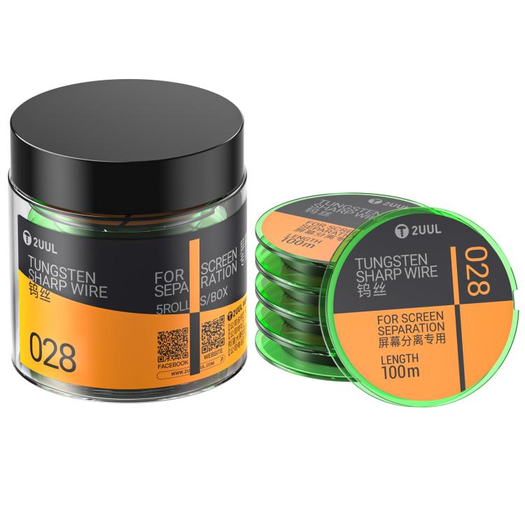 2UUL WS-028 Filo diamantato affilato in tungsteno da 0,028 mm, 100 m, 2UUL WS-028