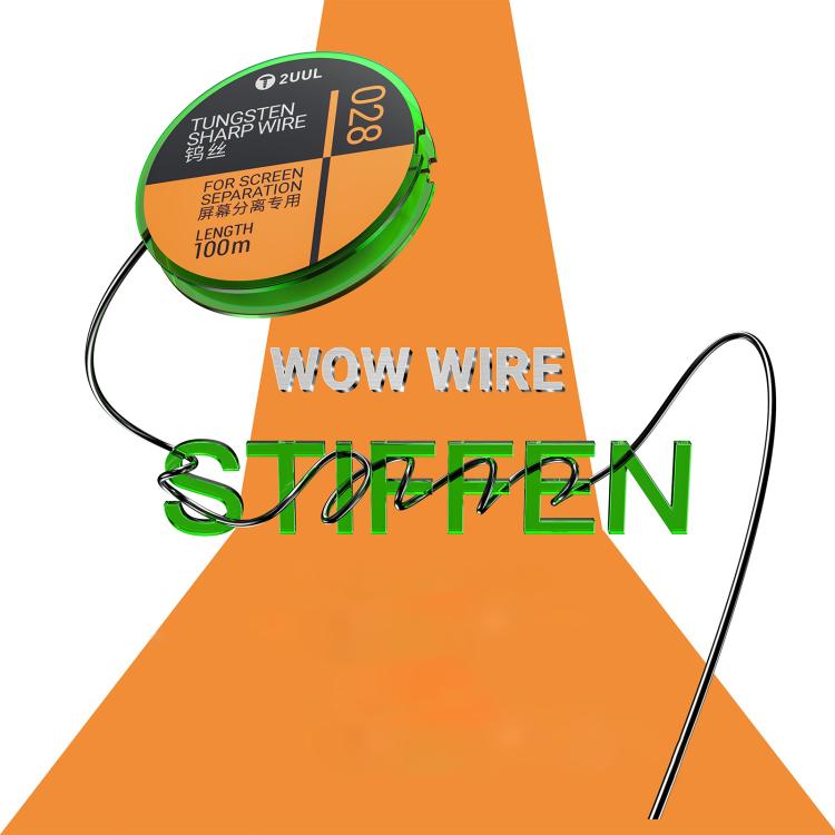 2UUL WS-028 Filo diamantato affilato in tungsteno da 0,028 mm, 100 m, 2UUL WS-028