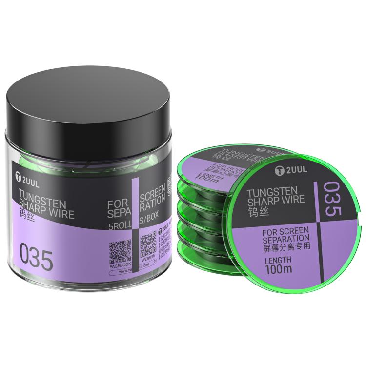 2UUL WS-035 Filo diamantato affilato in tungsteno da 0,035 mm, 100 m, 2UUL WS-035