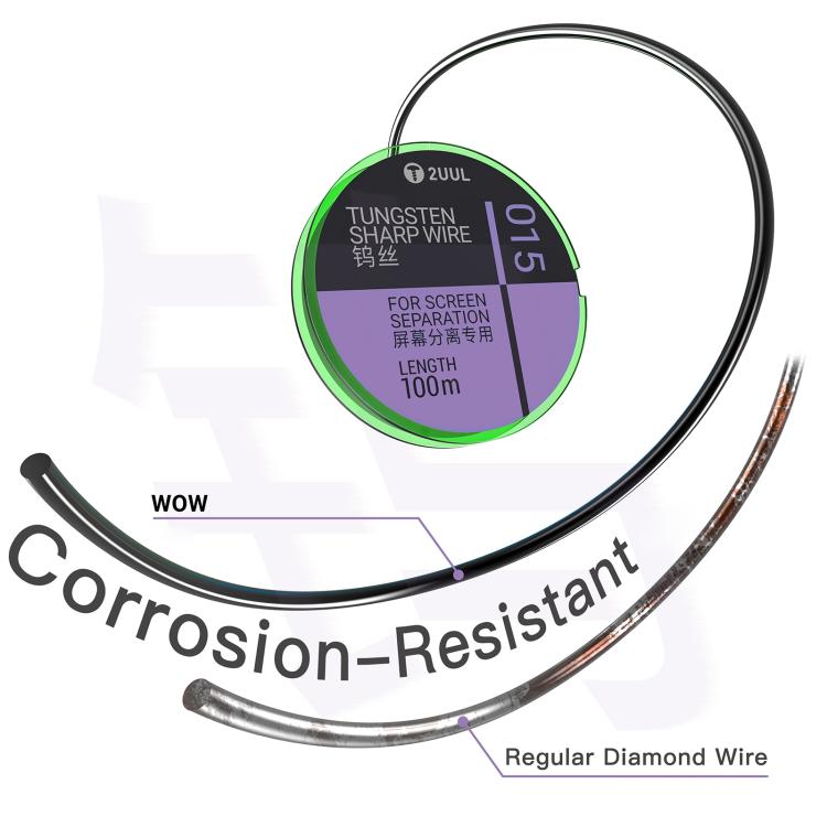 2UUL WS-035 Filo diamantato affilato in tungsteno da 0,035 mm, 100 m, 2UUL WS-035